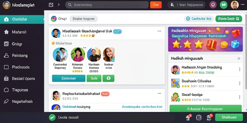 Fitur leaderboard yang menunjukkan peringkat pemain.